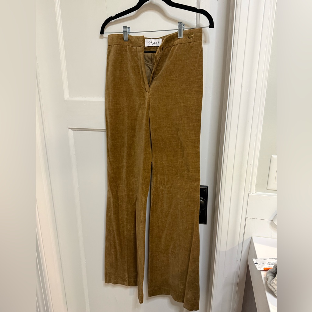 Cllas Milano Lexi Velvet Trouser Teddy Bear Size It 38 Made In Italy Brand Nwot